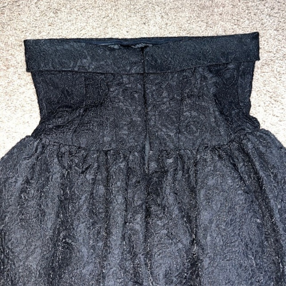 BHLDN Floral Jacquard Strapless‎ Gown Midi Dress Black 6 - Picture 8 of 11